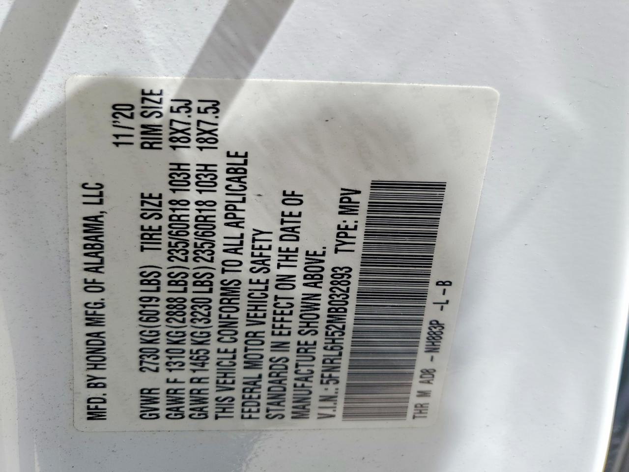 Honda Odyssey Ex