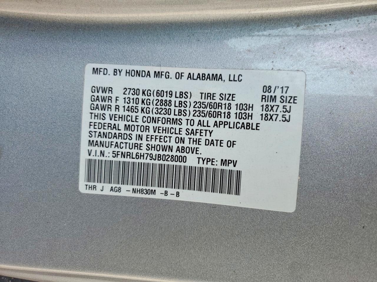 Honda Odyssey Exl