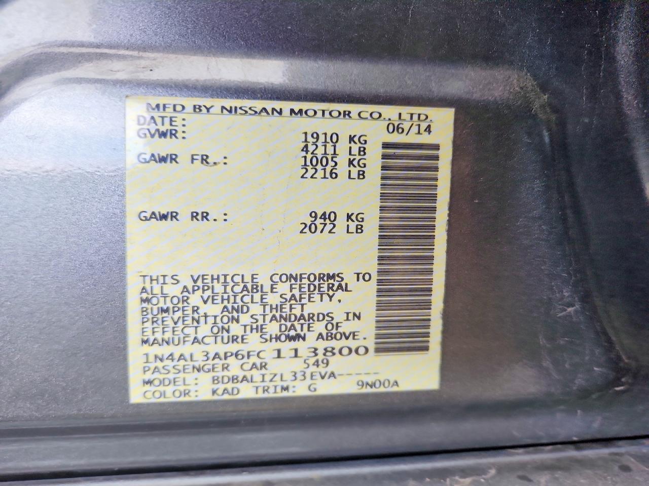 Nissan Altima 2.5 Sv