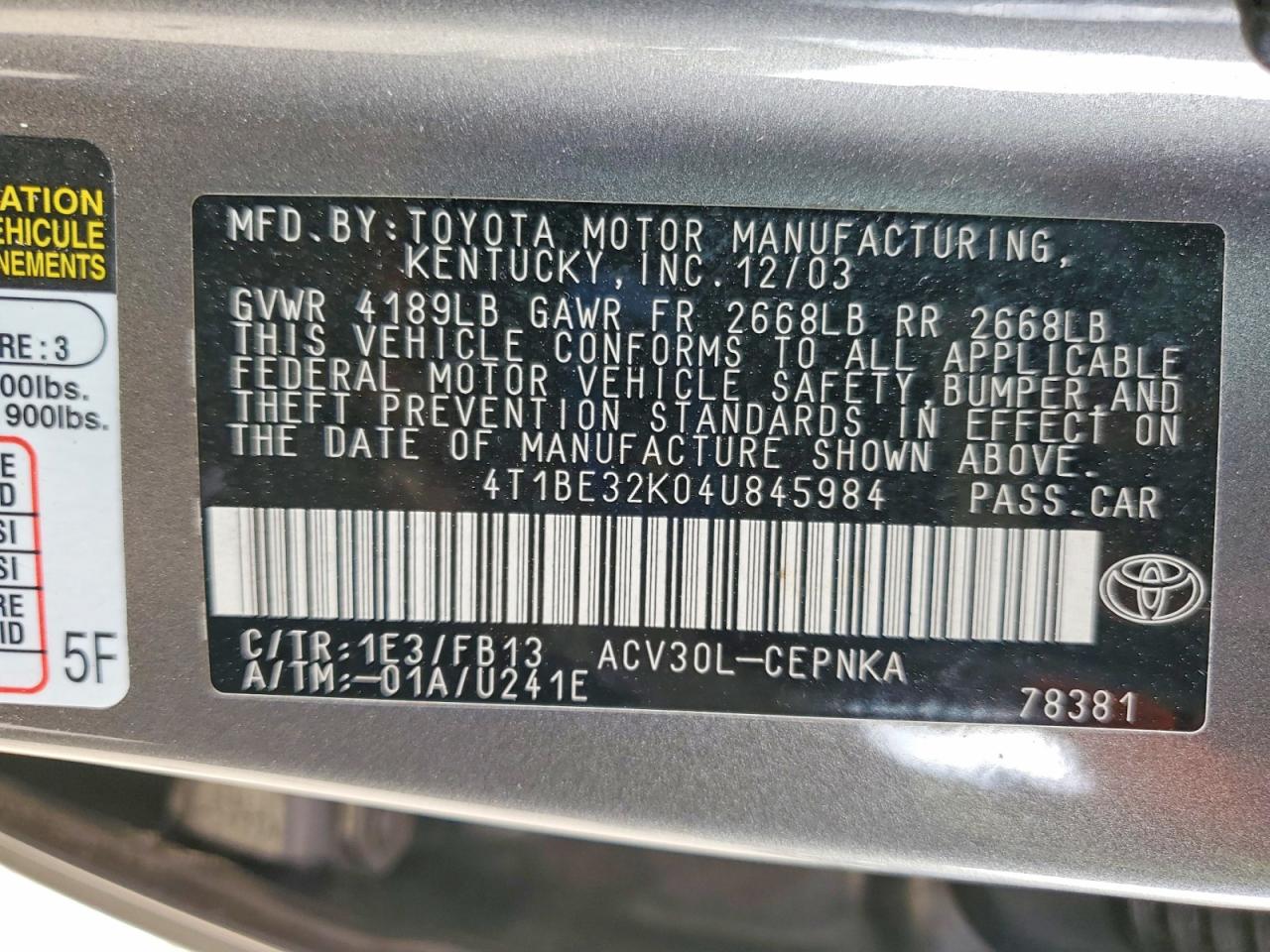 Toyota Camry Le