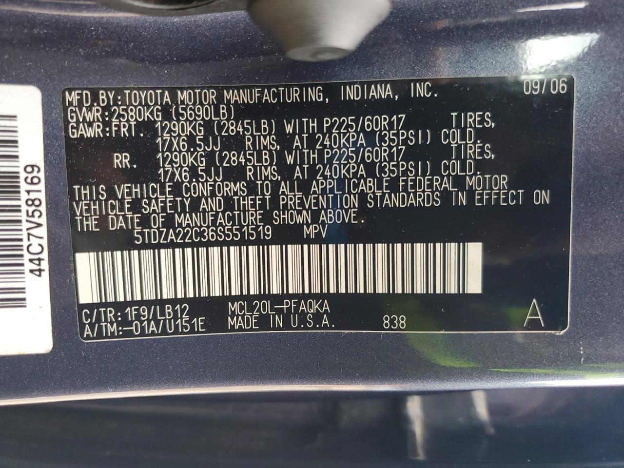 Toyota Sienna Xle Limited 7 Passenger