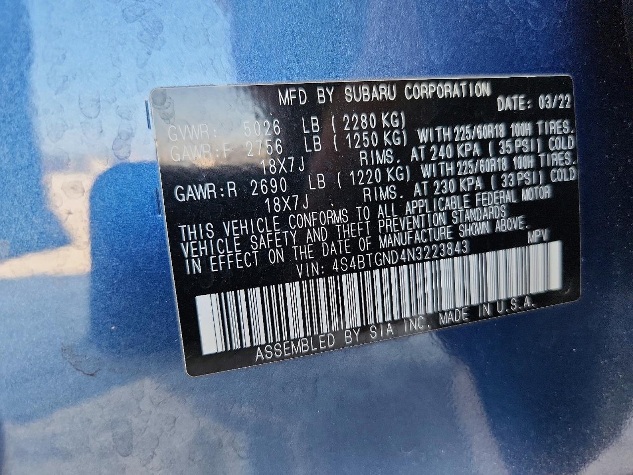 Subaru Outback Limited Xt