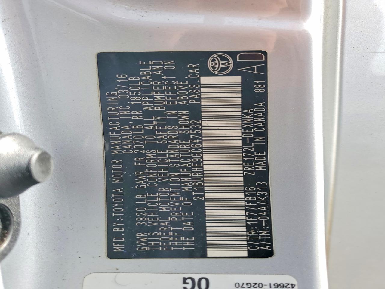 Toyota Corolla Le