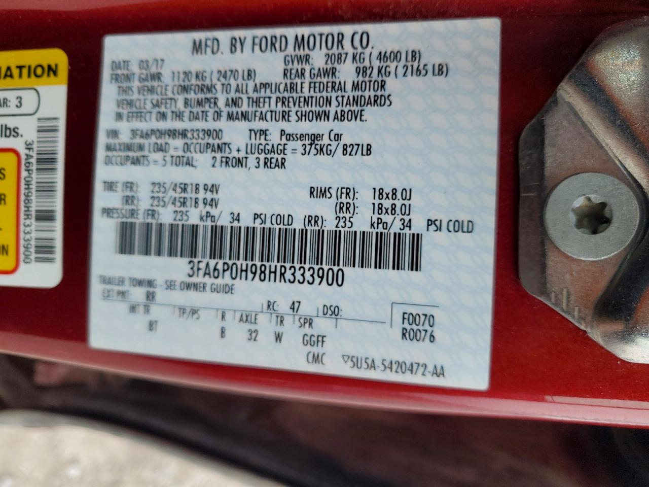 Ford Fusion Unknown