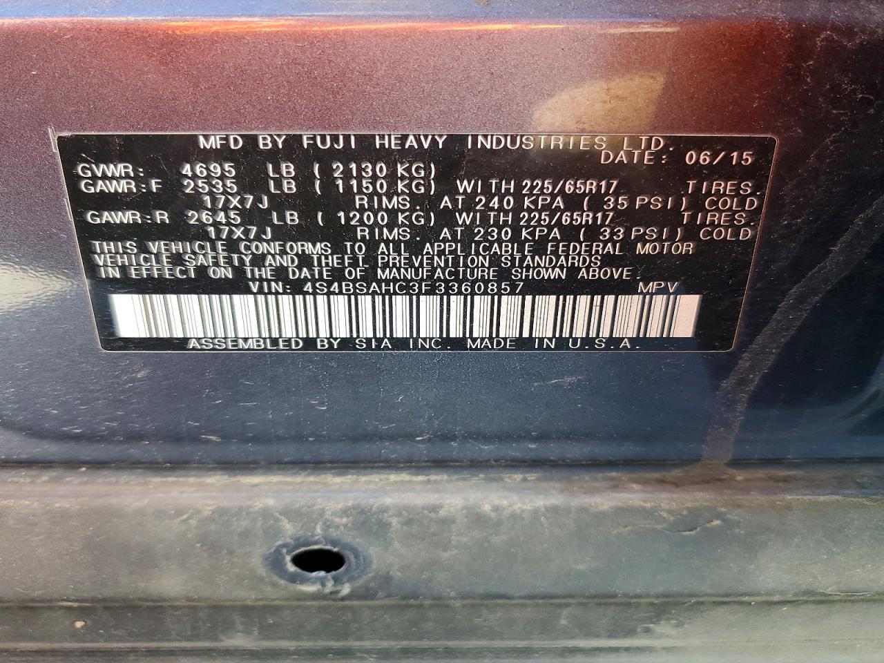 Subaru Outback 2.5i Premium