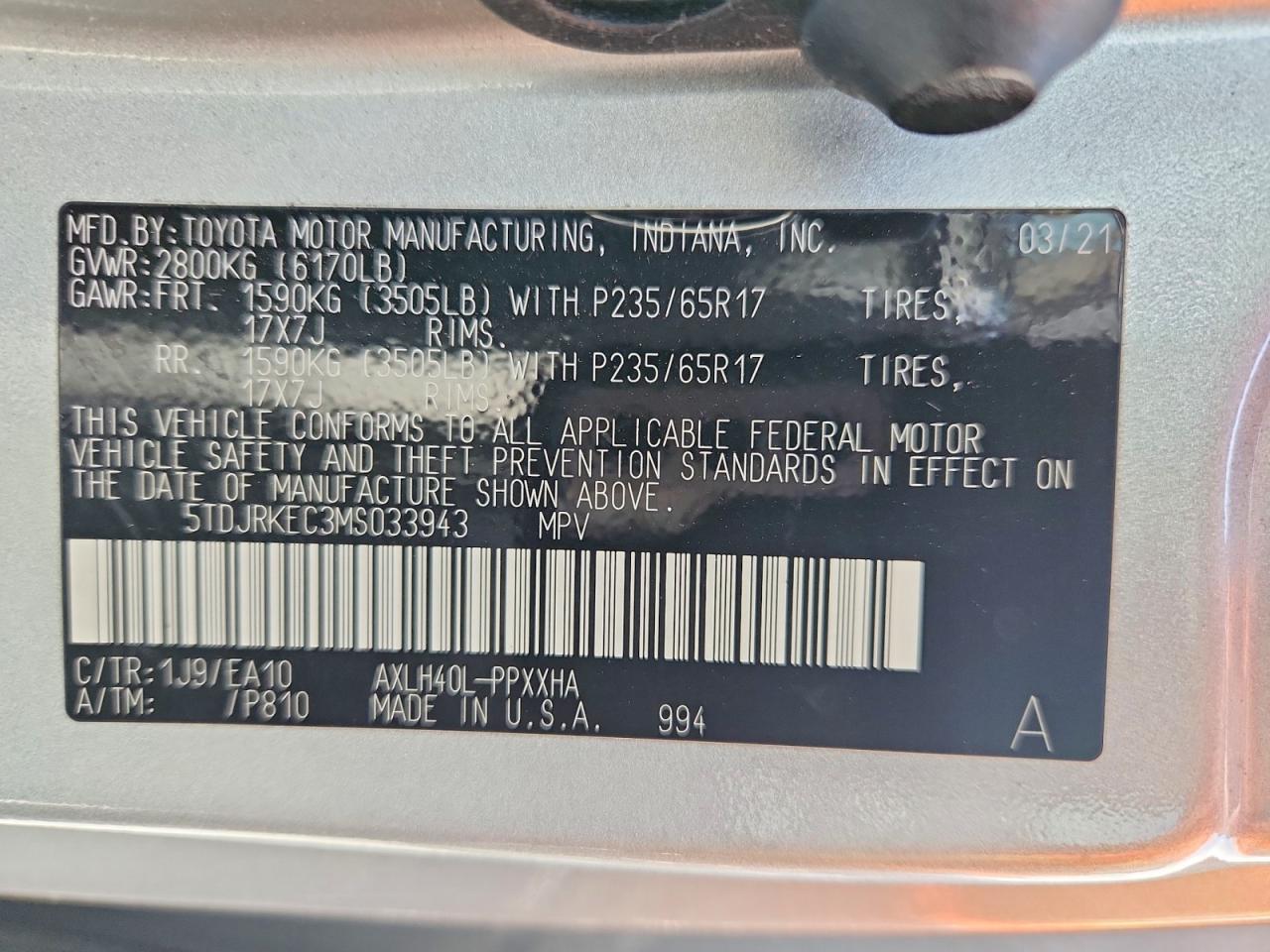 Toyota Sienna Xle