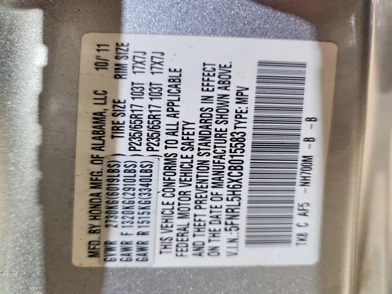 Honda Odyssey Exl