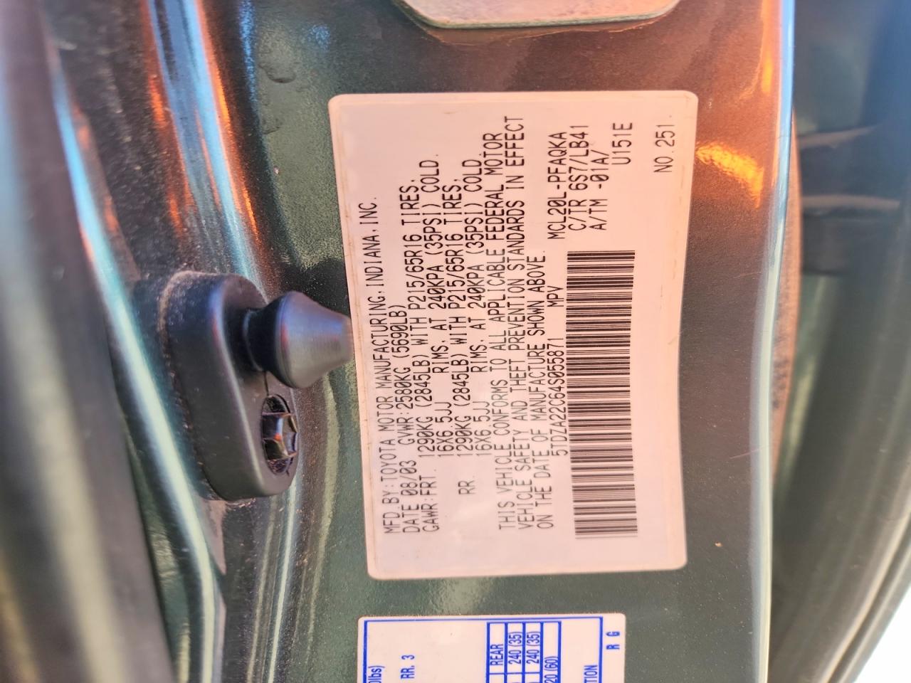 Toyota Sienna Xle 7 Passenger