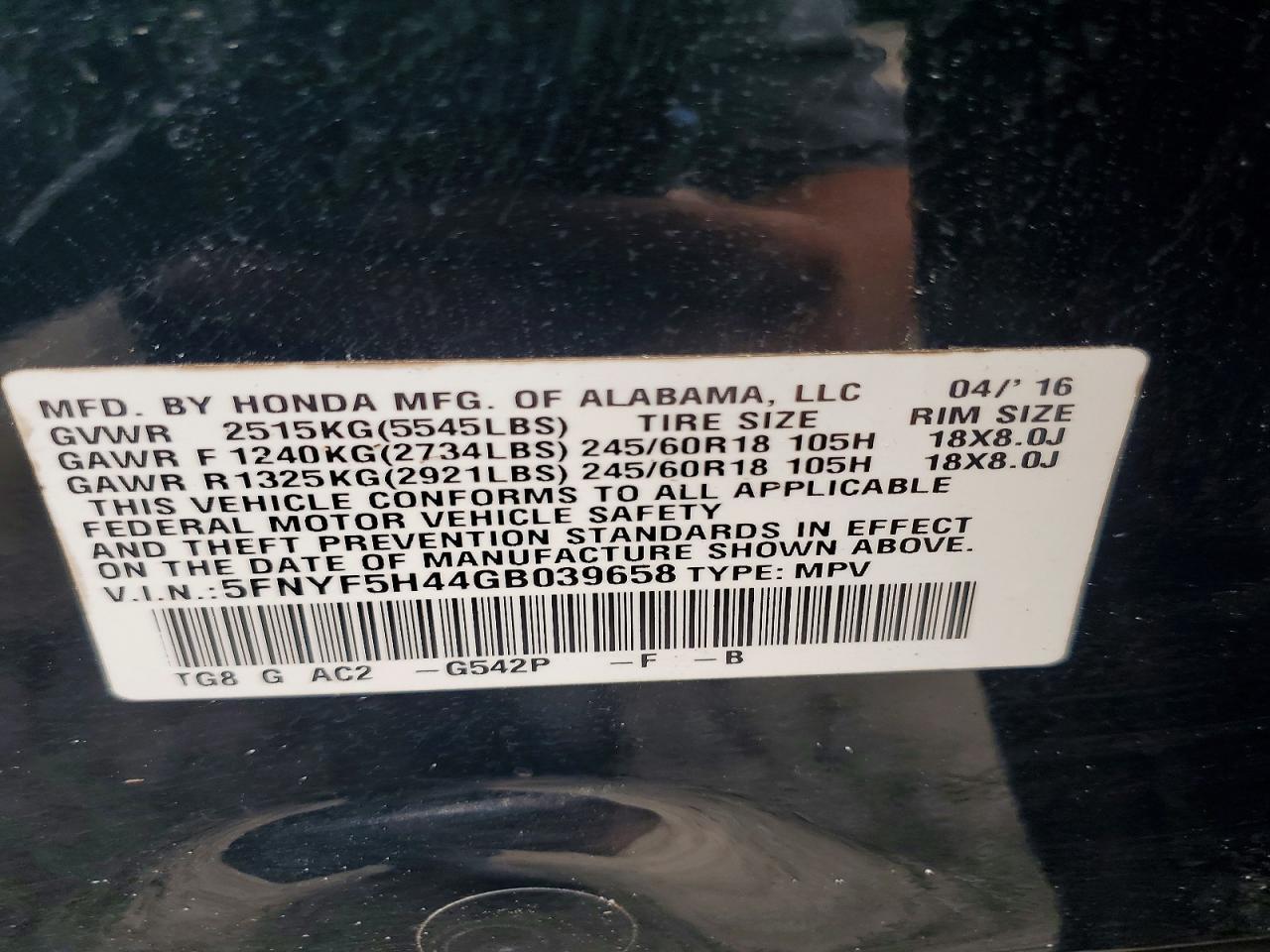 Honda Pilot Ex