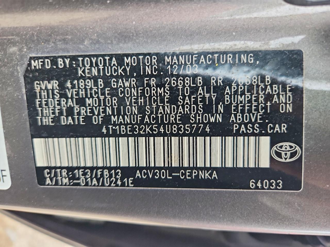 Toyota Camry Le