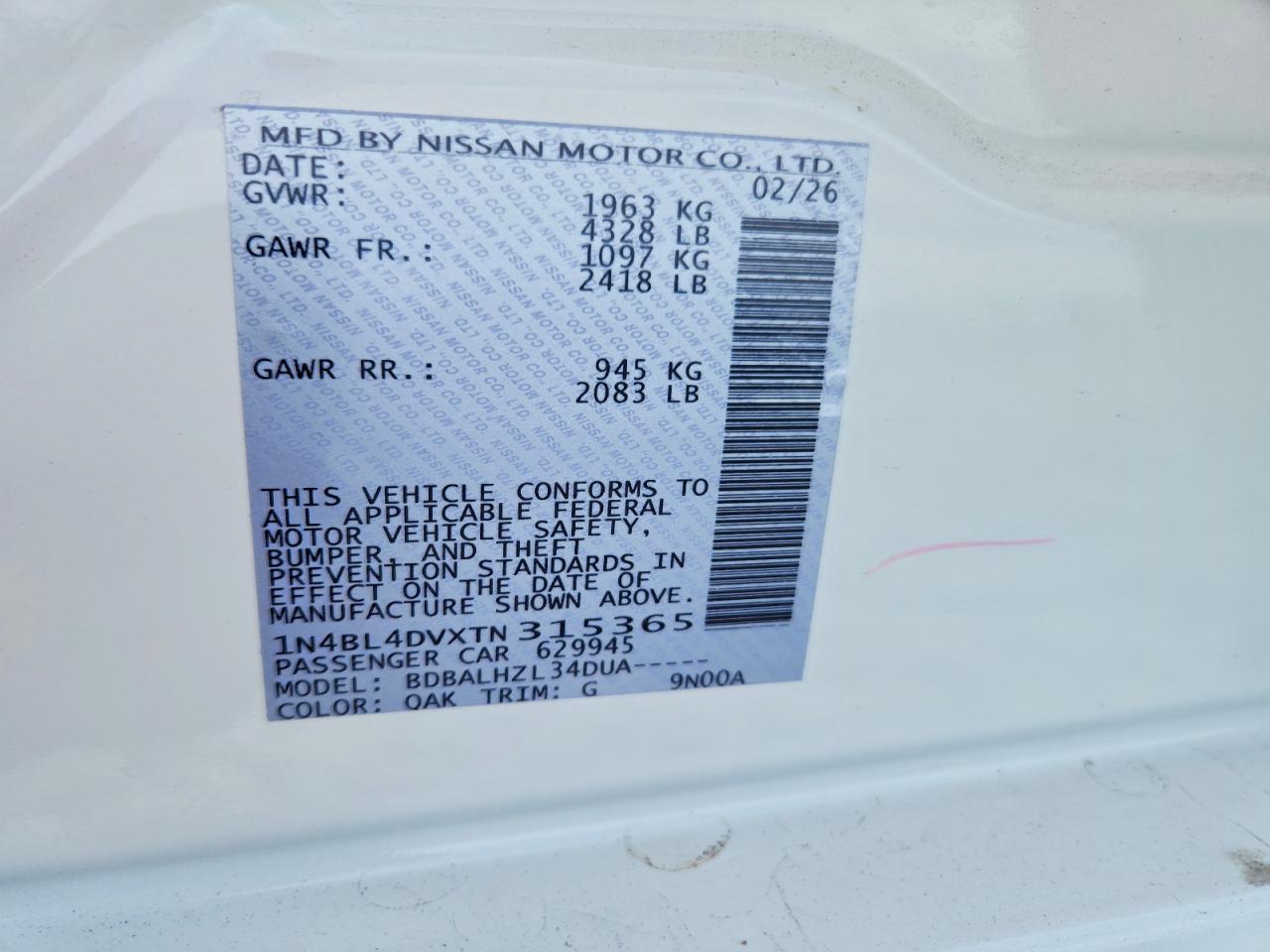 Nissan Altima Sv