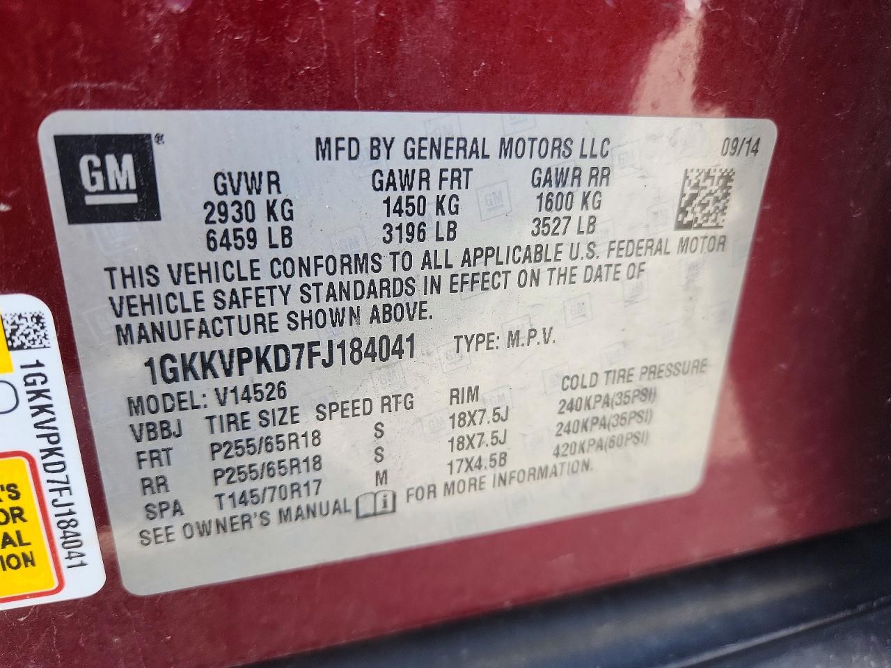 GMC Acadia Sle