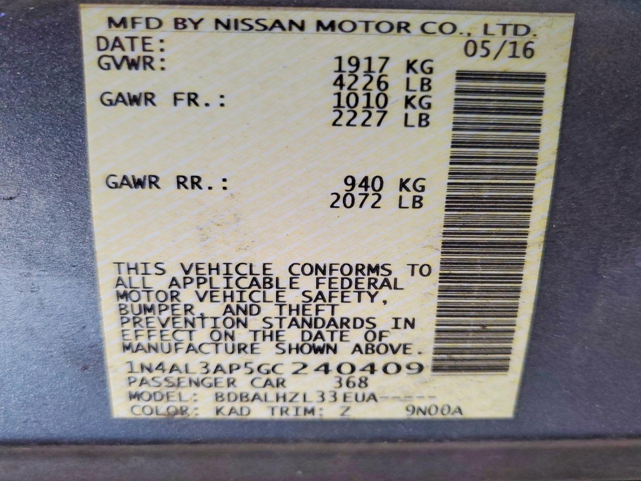 Nissan Altima 2.5 Sr