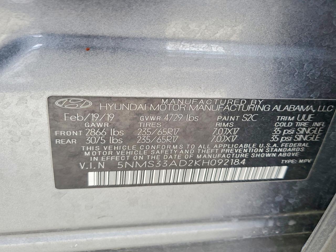Hyundai SANTA FE Sel 2.4l