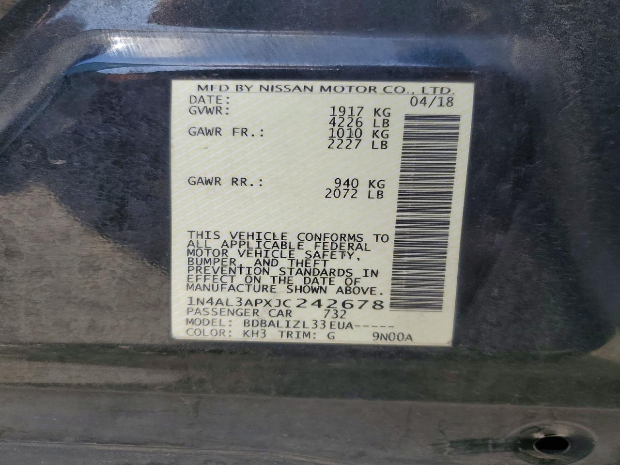 Nissan Altima 2.5 Sv