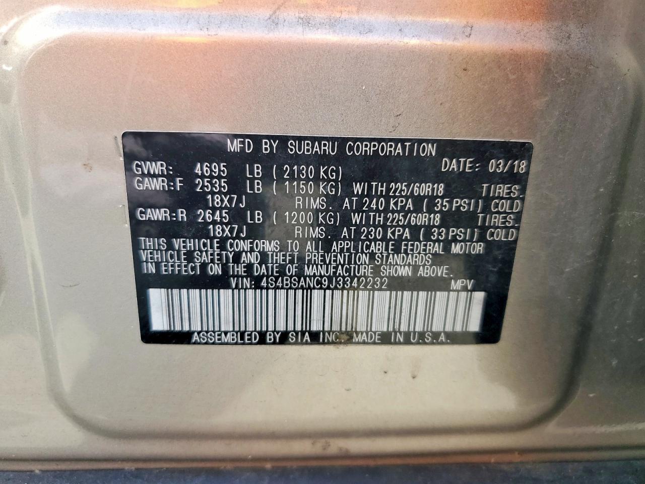 Subaru Outback 2.5i Limited