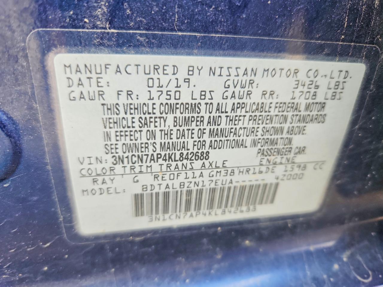 Nissan Versa Sv