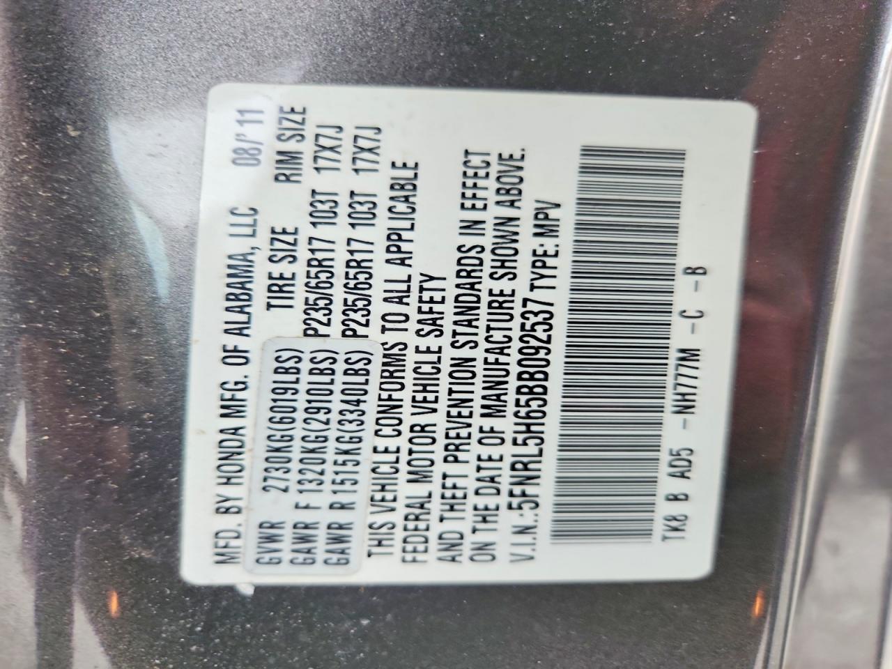 Honda Odyssey Exl