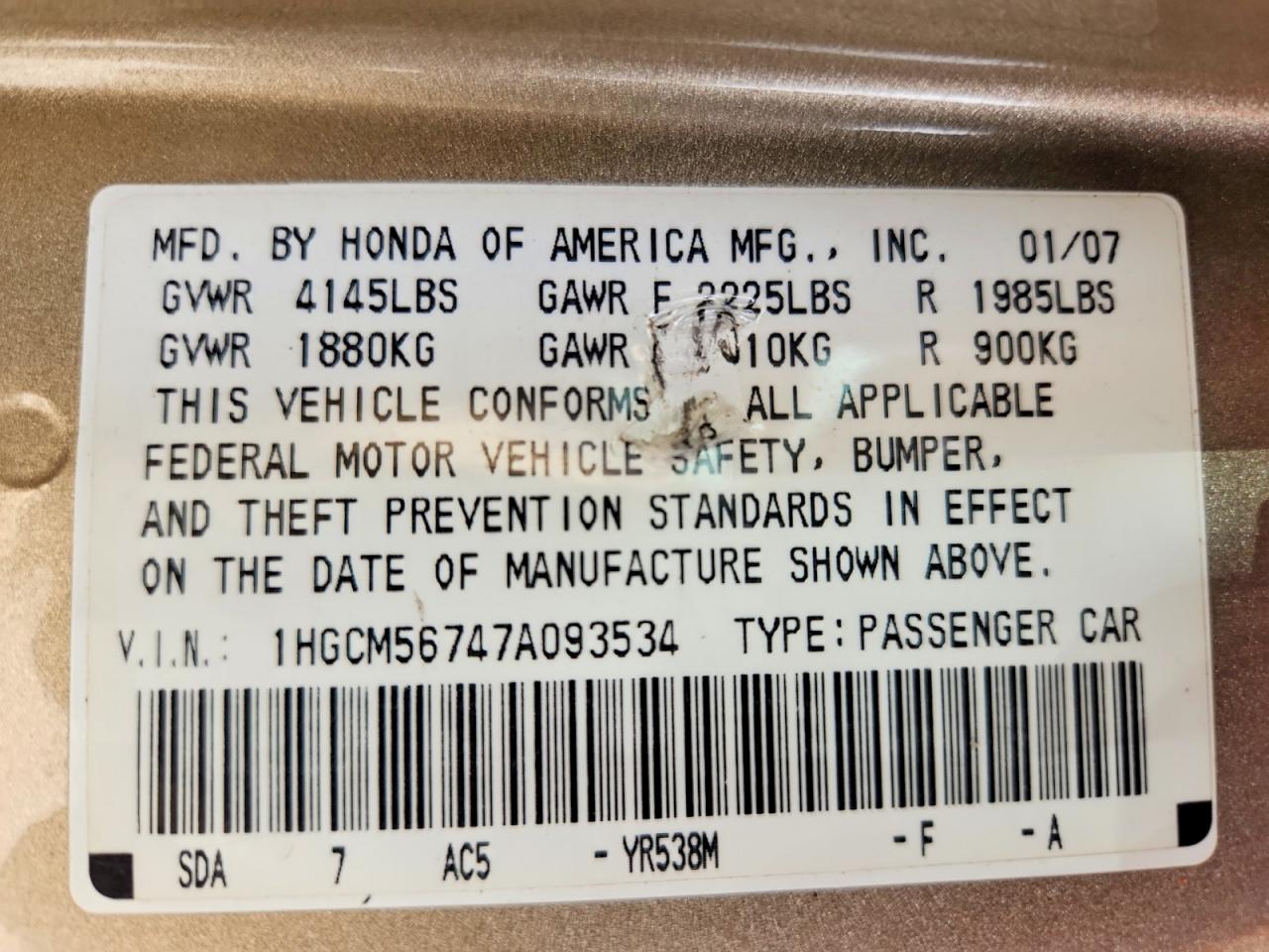 Honda Accord Ex