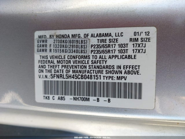 Honda Odyssey Ex