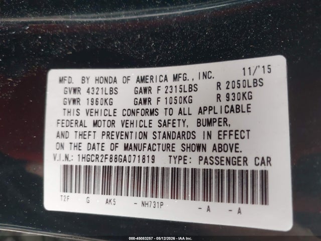 Honda Accord Ex-l