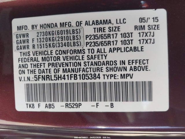 Honda Odyssey Ex