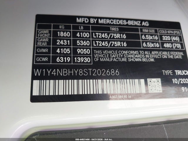 Mercedes-Benz Sprinter 2500 Standard Roof 4-cyl Diesel Ho