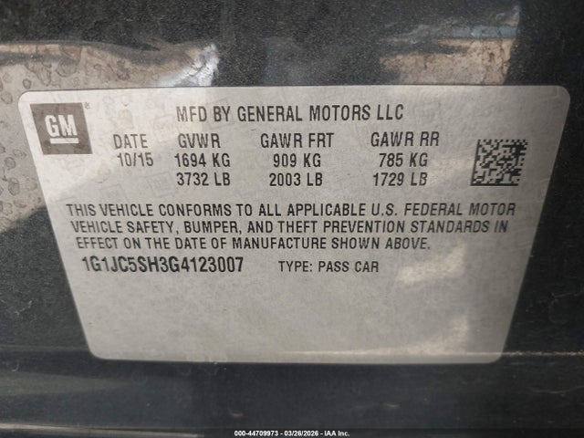 Chevrolet Sonic Lt Auto