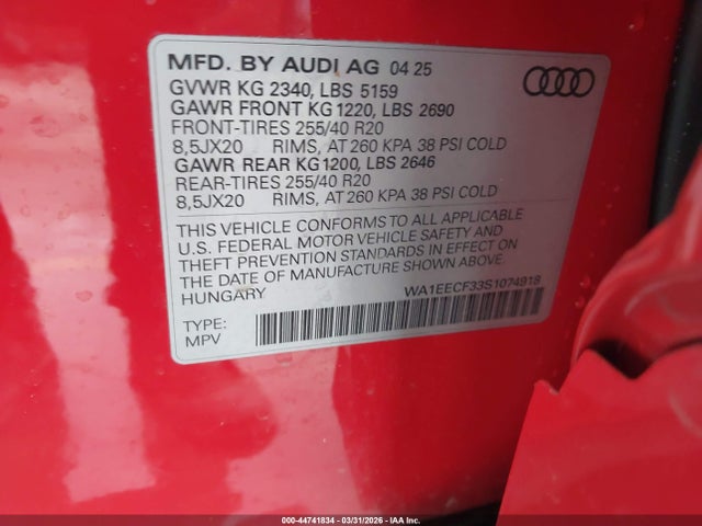 Audi Q3 Premium 45 Tfsi S Line Quattro Tiptronic