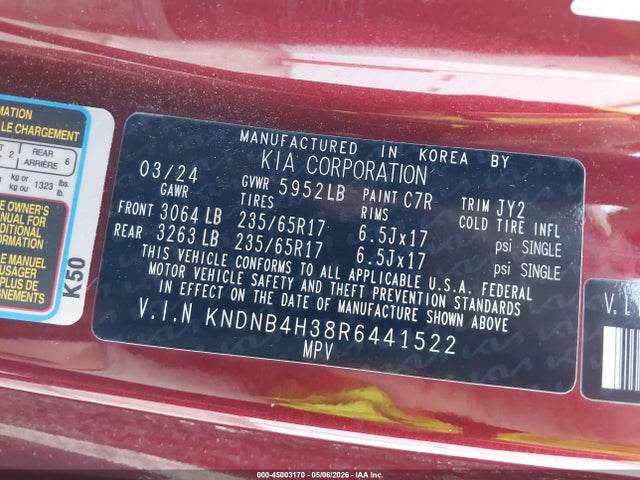 Kia Carnival Lx Seat Package