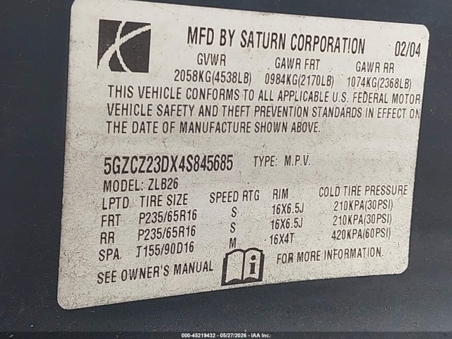 Saturn Vue 4 Cyl