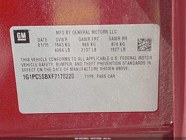 Chevrolet Cruze 1lt Auto