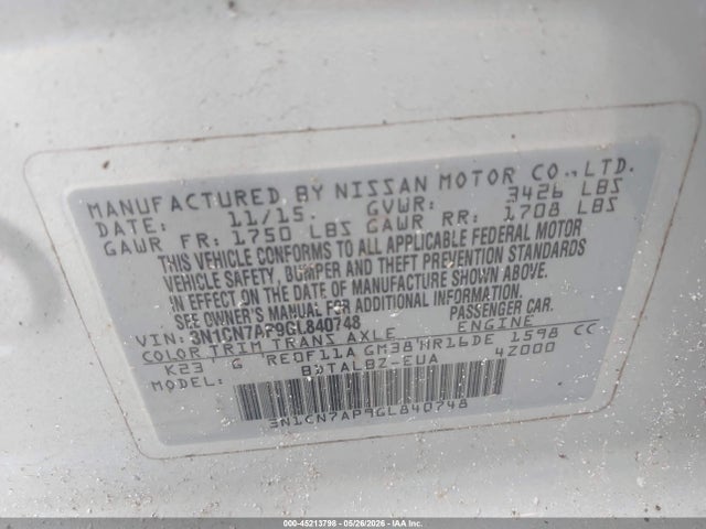 Nissan Versa 1.6 Sv