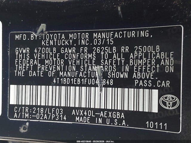 Toyota Avalon Hybrid Xle Premium
