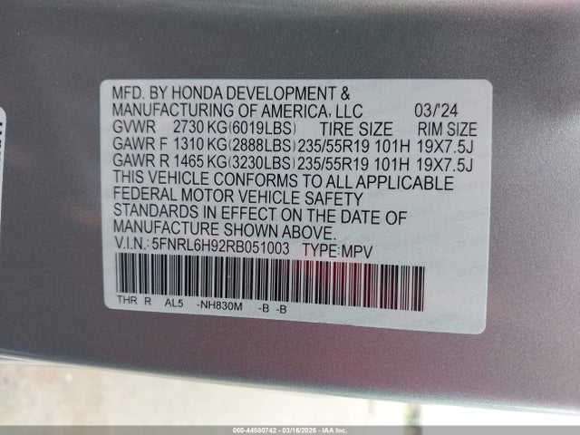 Honda Odyssey Elite