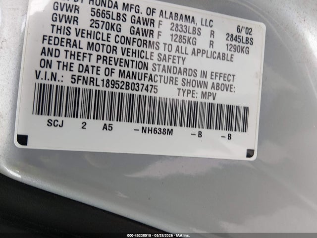 Honda Odyssey Ex-l