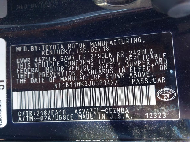 Toyota Camry Le