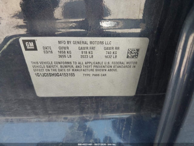 Chevrolet Sonic Lt Auto