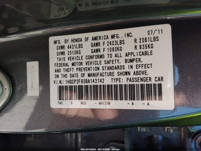 Honda Accord 2.4 Ex-l