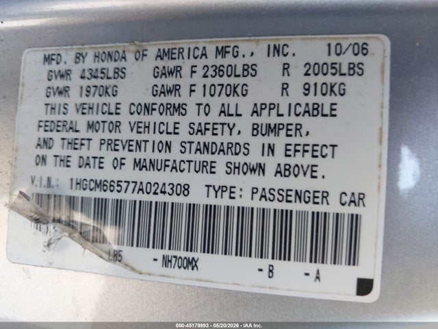 Honda Accord 3.0 Ex