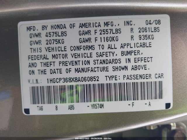 Honda Accord 3.5 Ex-l