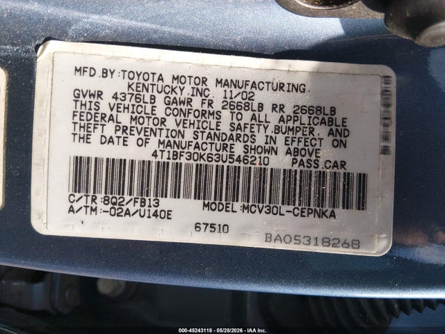 Toyota Camry Le V6