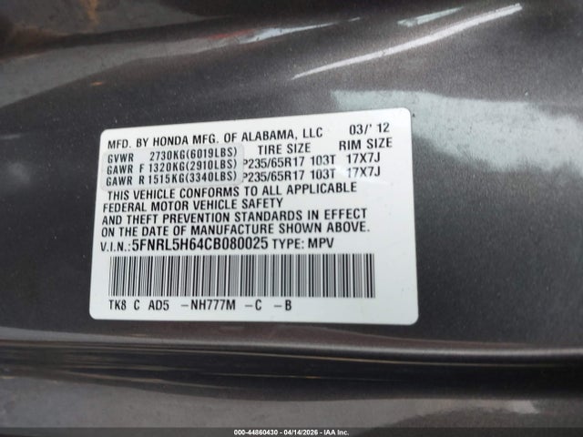 Honda Odyssey Ex-l