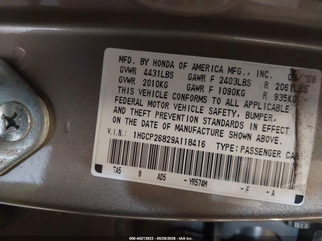 Honda Accord 2.4 Ex-l