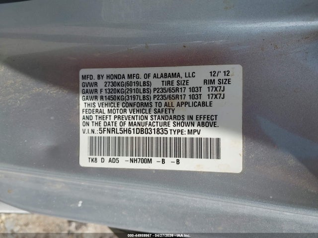 Honda Odyssey Ex-l