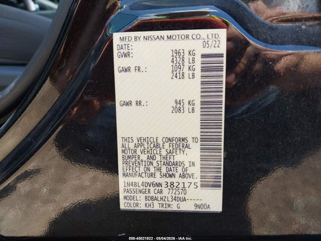 Nissan Altima Sv Fwd