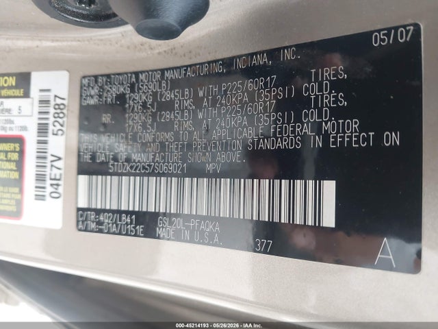 Toyota Sienna Xle Limited