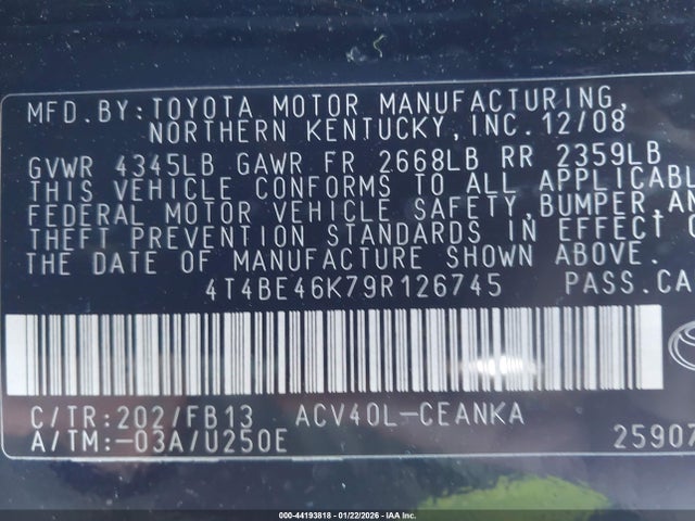 Toyota Camry Le