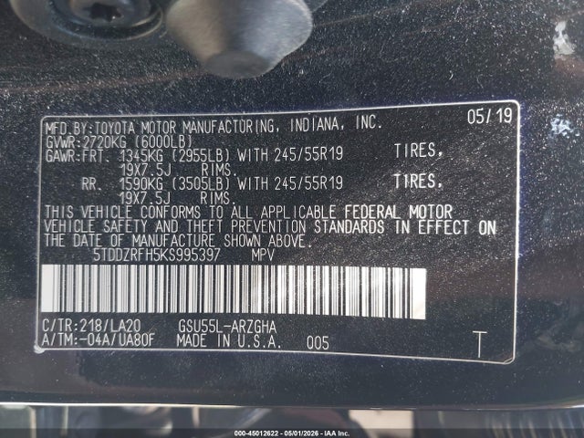 Toyota Highlander Limited Platinum