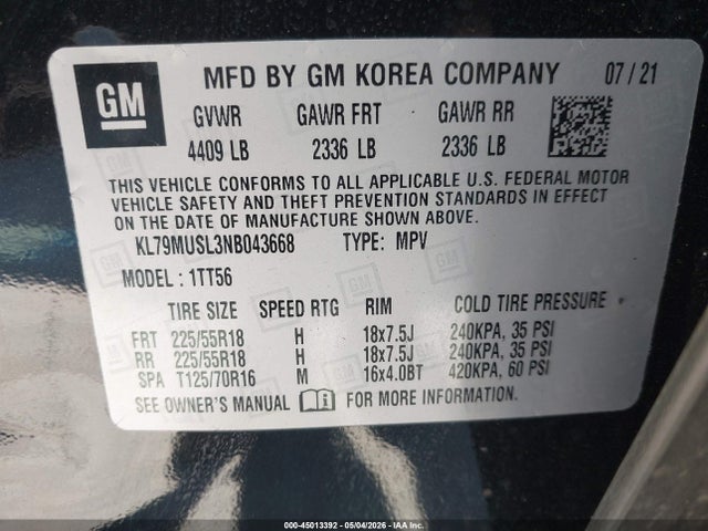 Chevrolet Trailblazer Awd Rs